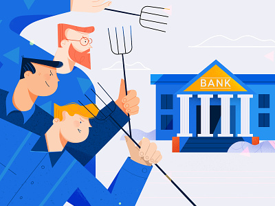 Blockchain Blog Illustrations bank bitcoin blockchain character character animation commercial design explainer finance illustration