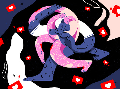 Love is in the air! animation couple dance design explainer illustration instagram love motion graphics social media vector