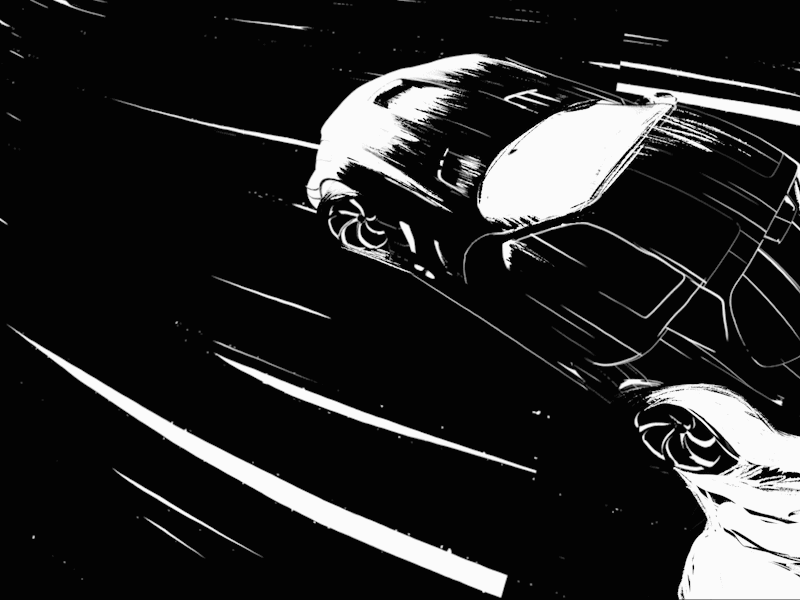 Fast and Furious! animation black black and white car cars cel animation design frame by frame illustration motion graphics speed sport
