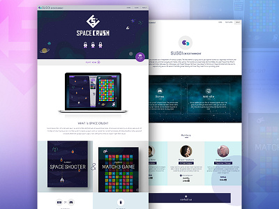sugoientertainment.ca design game interface responsive space space crush ui website
