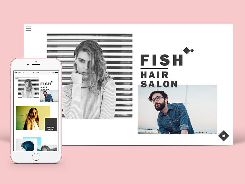 Website design interface ui website fashion hair salon coding web design
