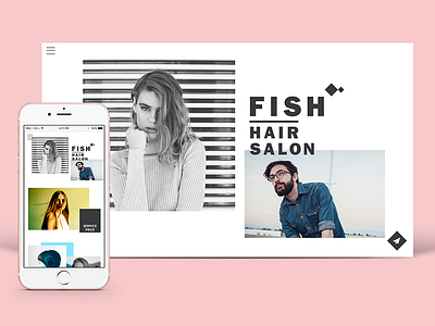 Website design coding fashion hair salon interface ui web design website