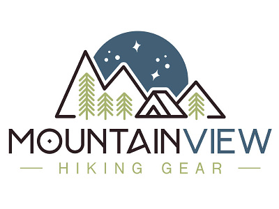 Mountainview Logo camping client work commission custom graphic design hiking illustration logo logodesign minimal minimalistic outdoors