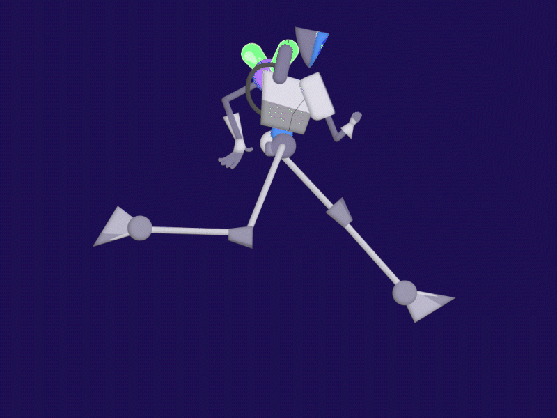 Robot run cycle by Carlos Sandoval on Dribbble