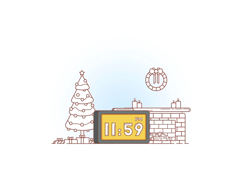 Christmas eve new year gif loop aftereffects animation 2d christmas eve
