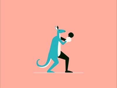 Kangaroo / 36 days of type animation boxing canguro character fight kangaroo loop punch