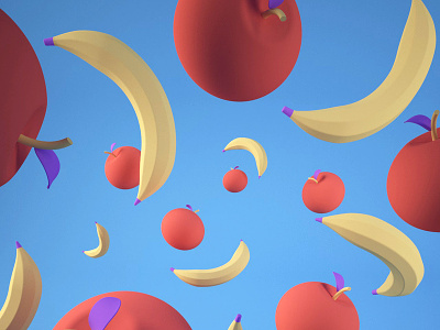 Frutas 3d 3dmodel apple banana food fruit