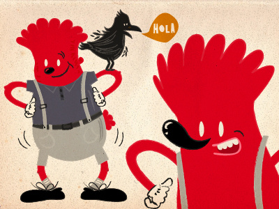 Happy Red character illustration lau giraudo