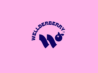 Wellderberry Concept berry branding icon letter logo monogram navy pastel w