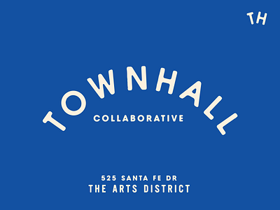 Bits & Pieces for Townhall blue branding community town typography vintage