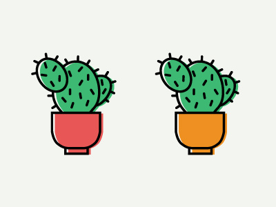 Cactus cactus icon offset prickly