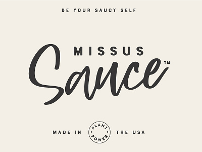 Missus Sauce black pasta plant based sauce saucy script