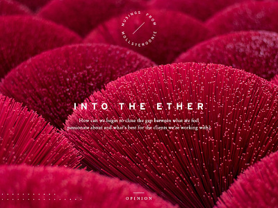 Into The Ether blog cover photo design musings
