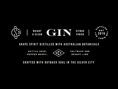 Outback Gin alcohol black and white branding gin logo sprits