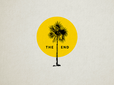 Palm Tree botanical icon minimal palm simple sunset yellow