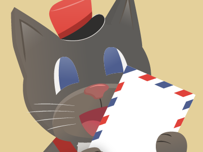 Communication Cat cat illustrated cat mailman mailperson vector cat