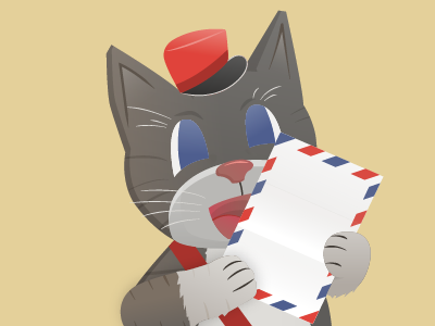 Communication Cat Round 2 mailperson vector cat