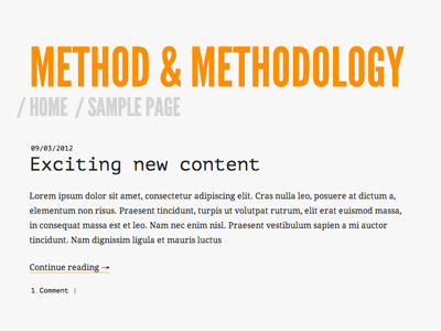 M&M New Site designer site monospace fonts orange site typography website