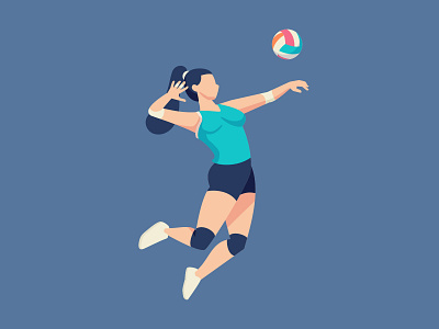 Spike character character design flat design girl illustration illustrator spike sports volleyball