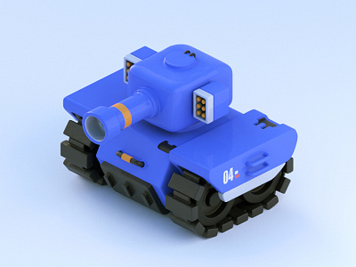 Blue Tank 3d armor bomber isometric tank toys vehicle weapon