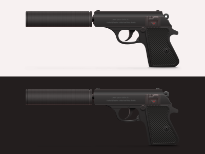 Walther 007 gun icon james bond light realistic shadow