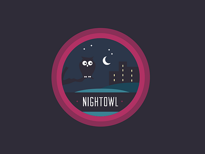 Badge app badge branding circle night owl reward sticker vector