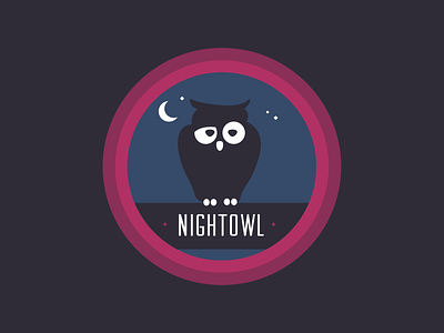 Badge v2 app badge circle night owl reward sticker vector