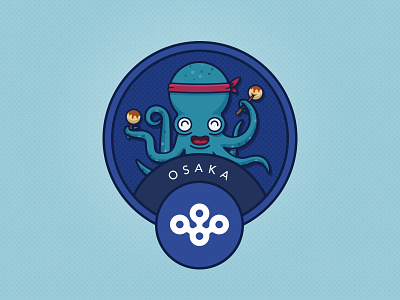 Osaka prefecture badge eye flag icon illustration japan light mouth octopus osaka shadow takoyaki