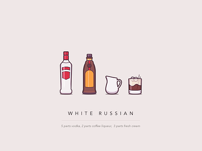 White Russian Cocktail cocktail color icon illustration light shadow texture white russian