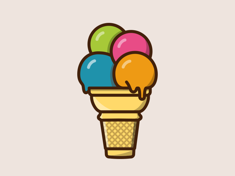 Ice cream sticker by Olly R on Dribbble