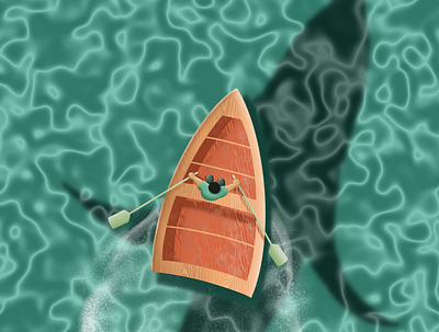 Boating with Whale boating design digital art graphic design illustration