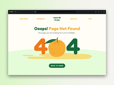 #DailyUI - 404 Page 404 page dailyui error 404 figma fruit fruit market page not found product design ui ui ux design user experience user interface ux web design website design