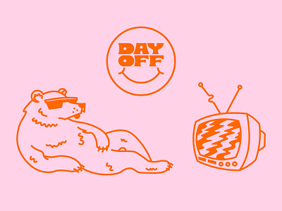 Day Off 80s antenna channel chill day off do nothing just for fun lazy polar bear polarbear side projects static sunglasses tvc vintage
