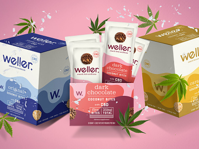 Weller bites cannabis caramel cbd chocolate coconut healthy packaging snack snacking weller wellness