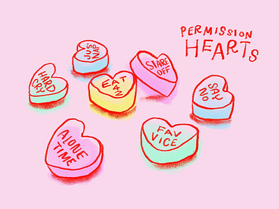 Permission Hearts alone conversation hearts cry february heart self care valentine valentines