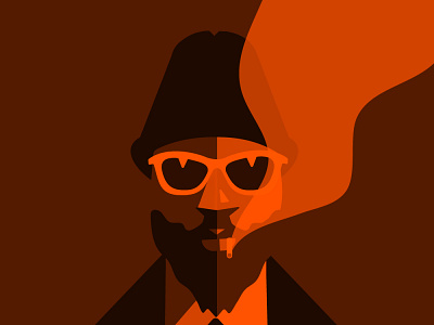 Thelonious flat illustration jazz minimal minimalism minimalist music orange piano theloniousmonk vector