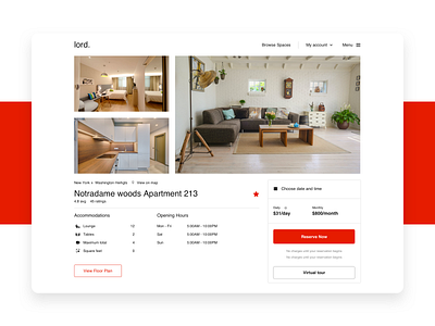 Apartment Search apartment dashboard design red ui ux white