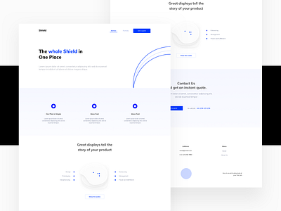 Shield Product web page design product ui ux web white