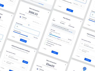 Banking Components blue ui ux white