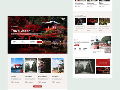 Travel Japan design japan red travel ui ux web website white