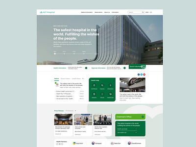 ALT Hospital green ui ux web white