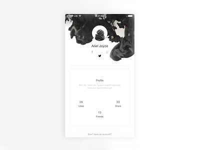 Profile Page media mobile profile ui ux white