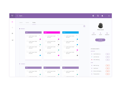 Tasky.im Dashboard - Home cms dashboard data organize task ui ux