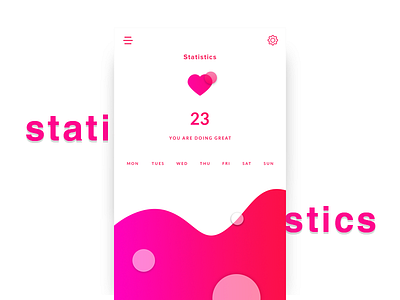 Statistics dashboard mobile pink purple statistics ui ux white