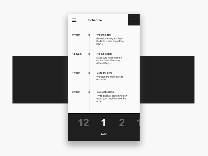 Scheduling Dashboard - Mobile