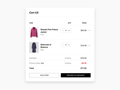 Shopping Cart UX