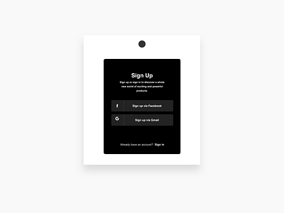 Sign Up Box black sign up form signup ui ux