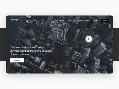 Web Header w/ video black design ui ux web white