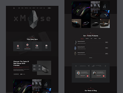 xMouse - Website Concept Landing Page cart ecommerce graphic design home page illustration interface landing page marketplace online shop product product cart shop shopify store ui design web web design website