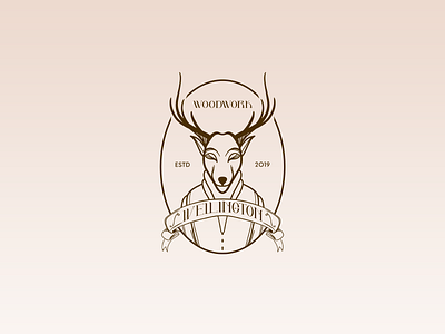 DEER LOGO BY DLYC STUDIO branding deer deer logo design illustration logo vintage logo